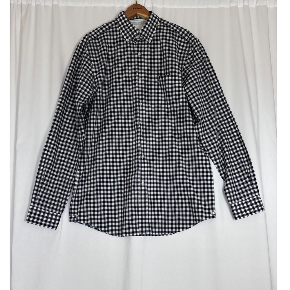 NWT Lacoste Mens Classic Fit Gingham Button Down Shirt Navy White CH6106 Size 40